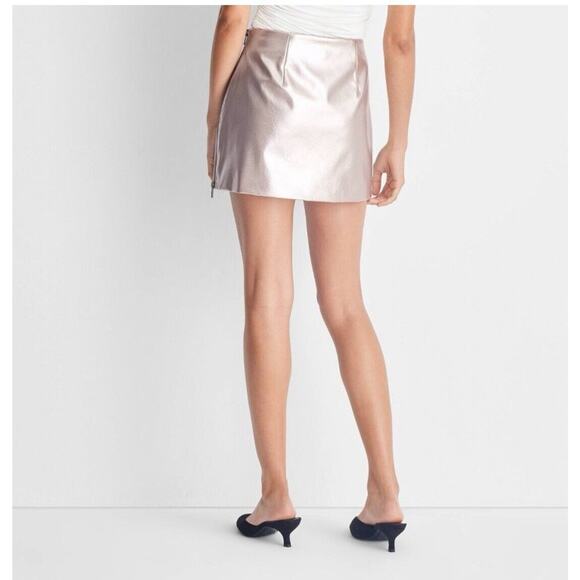Women's Metallic Mini Skirt - Future Collective Champagne XXS New - Picture 3 of 6